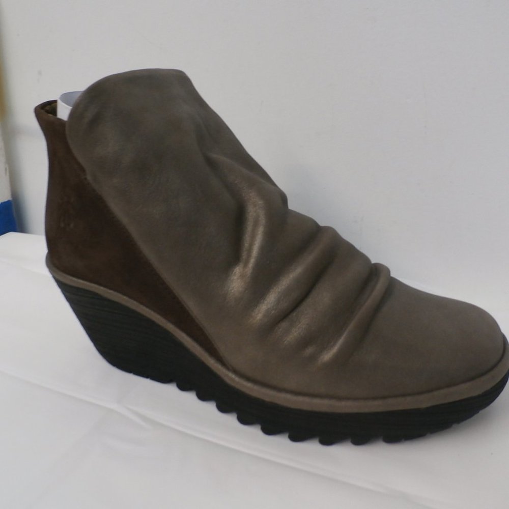 FLY London Leather Ankle Boots - Yip GREY/GROUND - Picture 4 of 8